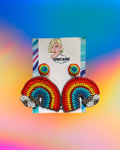 Rainbow Beaded Earrings